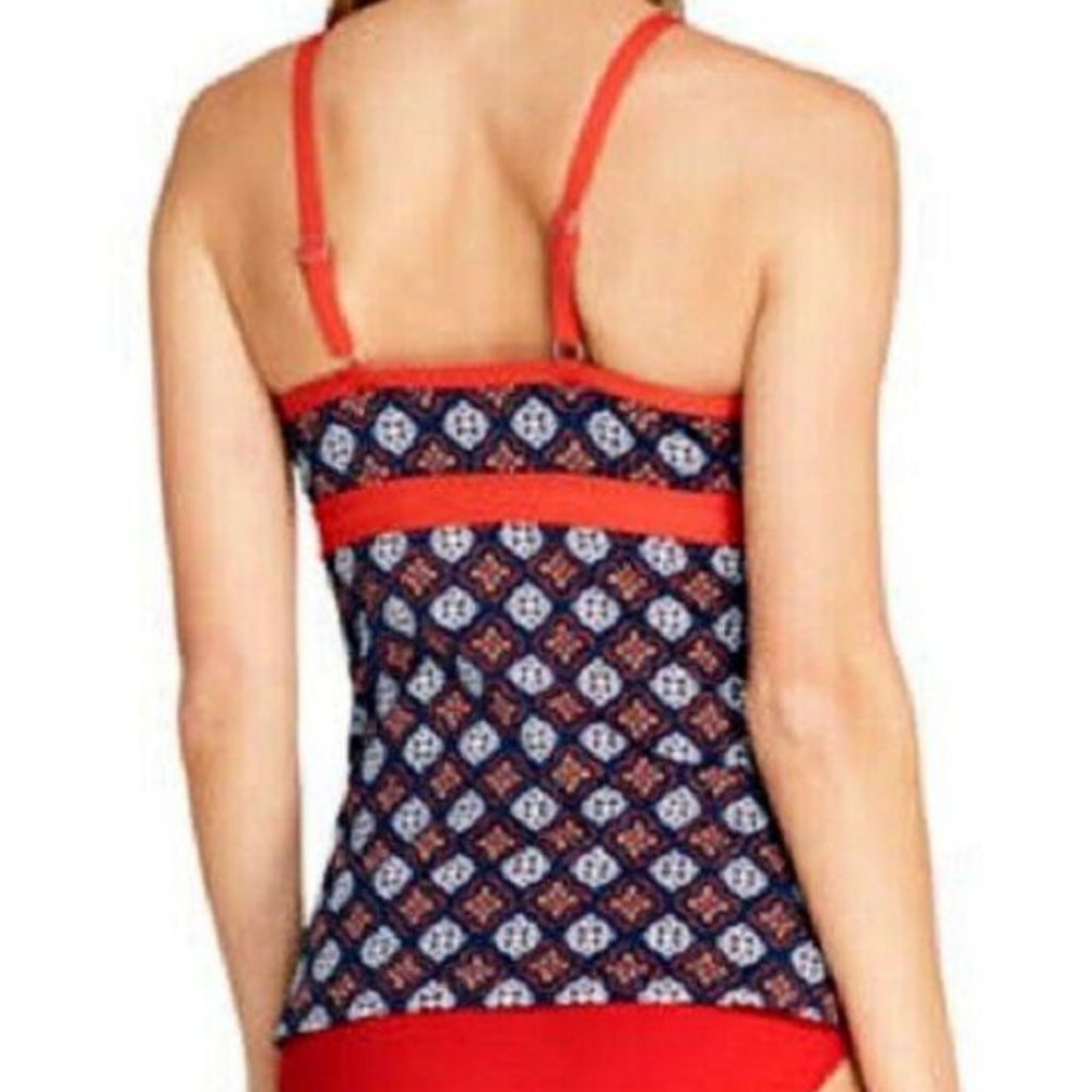 Land's End Keyhole Tankini Top Blue Deep Sea Blue - Picture 2 of 4